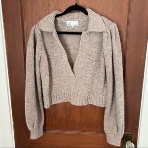 DH New York mauve puff sleeve sweater